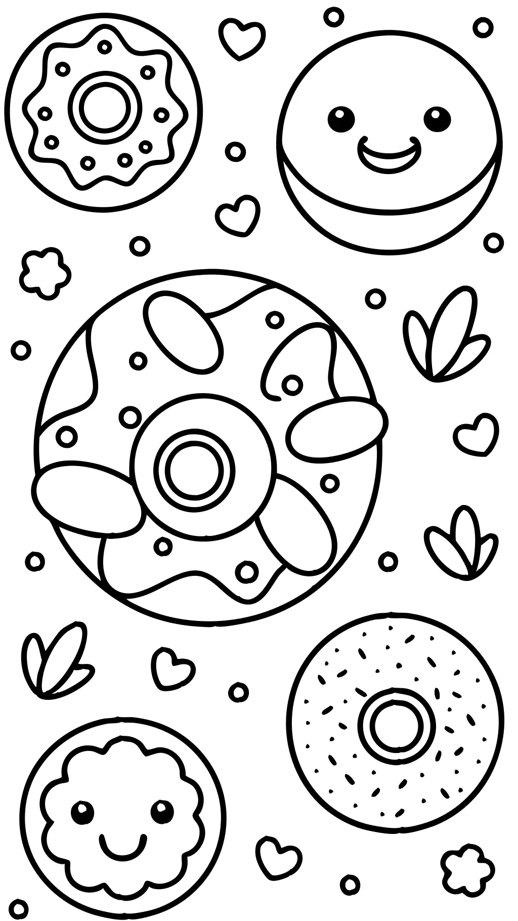 cute donut coloring pages